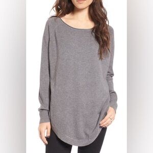 Dreamers Shirttail Curved Hem Tunic Sweater